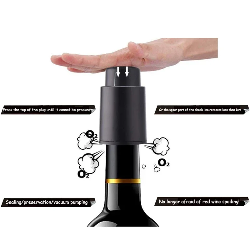 Reusable Wine Bottle Stopper Time Scale Record Real Vacuum Wine Stoppers Preserver Corks Keep Fresh for Lovers