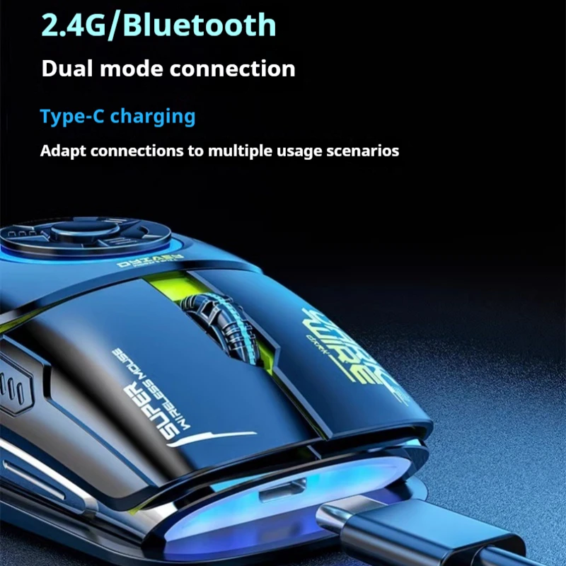 H530 Wireless Mouse 2.4g Bluetooth Decompression Mouse Rgb Light Effect Type-C Rechargeable Laptop Office Gaming Household