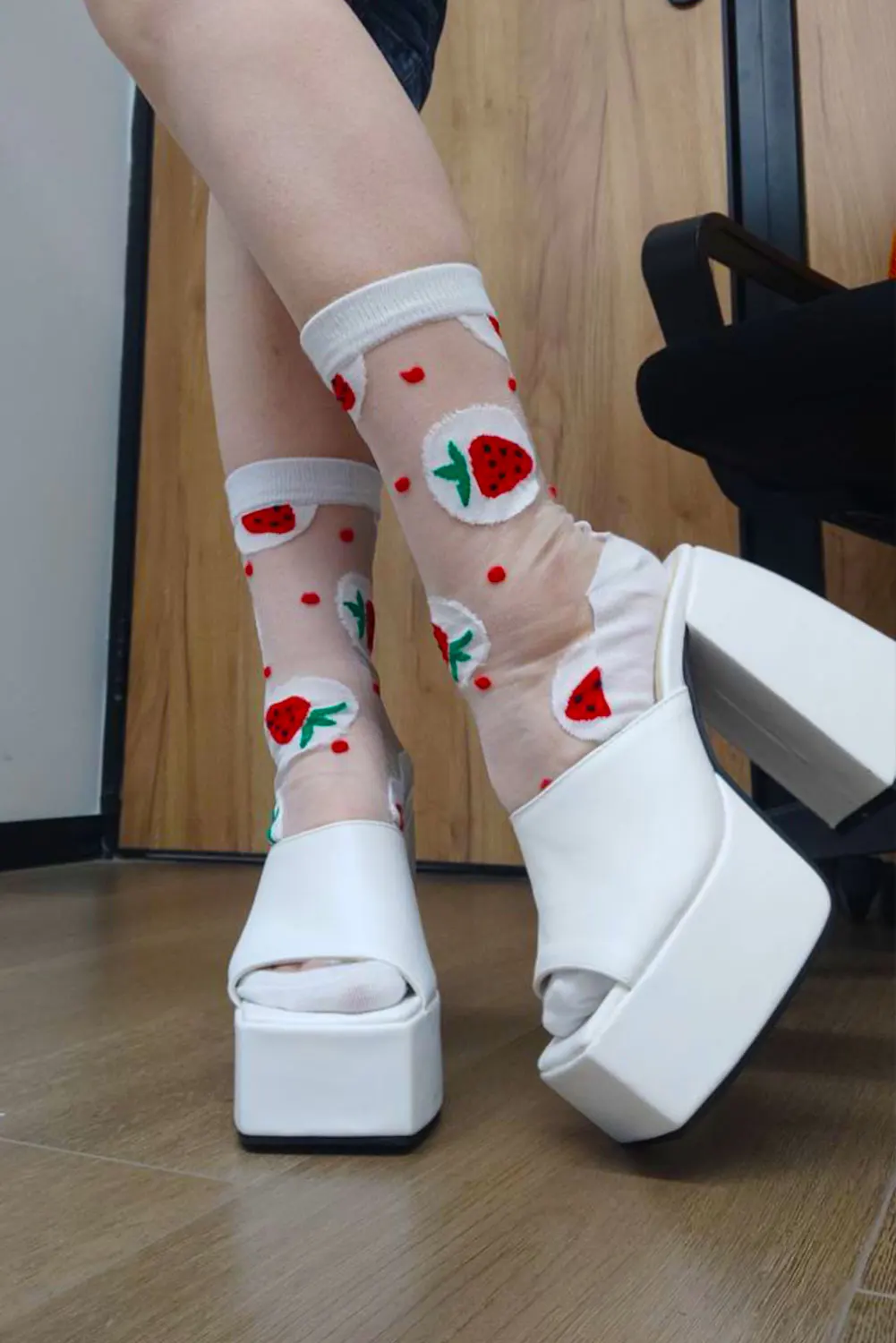 GIGIFOX Brand New Big Size 43 Summer White Chunky Heeled Mules High Heels Sexy Party Platform Heel Sandals Shoes For Women 2022