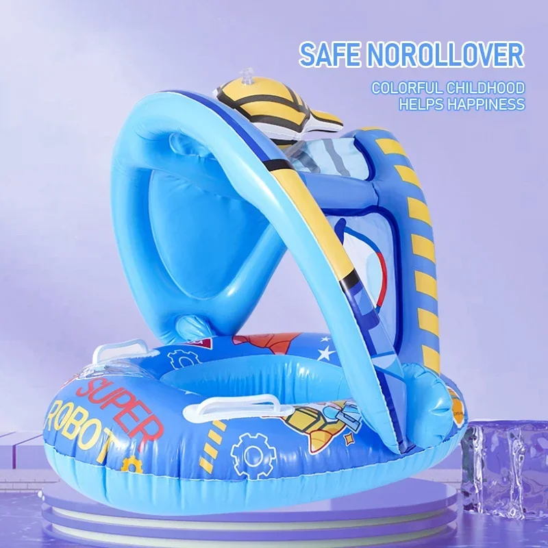 Baby Swimming Ring Inflatable Floatings Seat for Kids PVC Water Toys Chair Sunshade Summer Pool Beach Water Play Equipment swimming ring swimming float seat