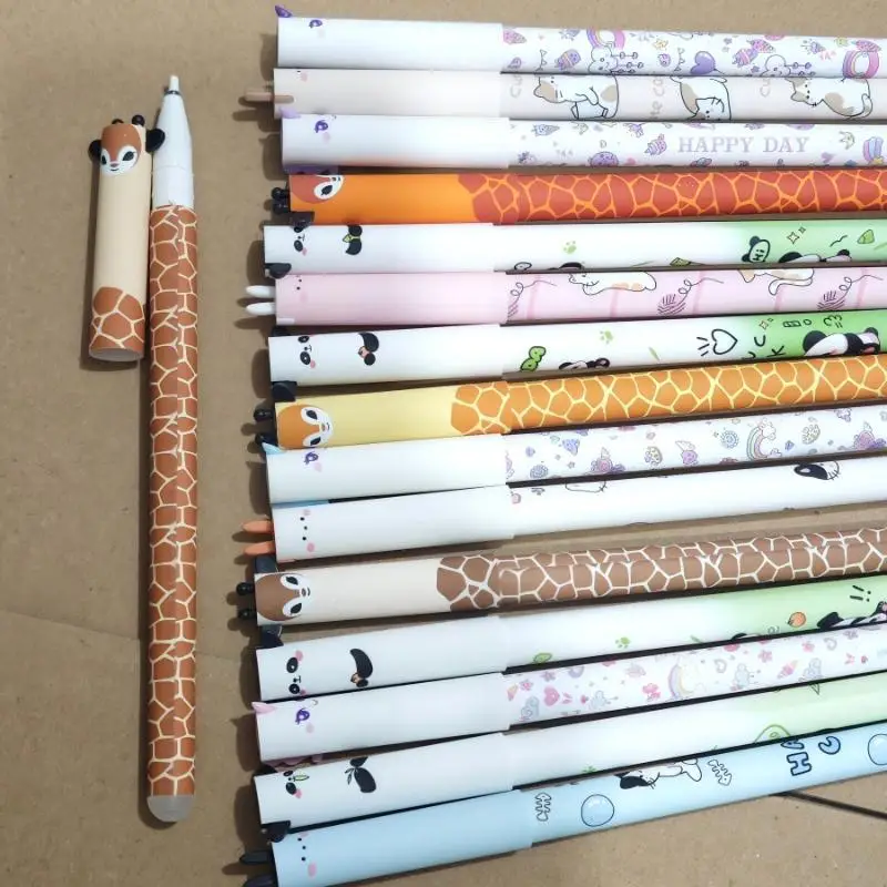 6/8/10 Pcs Cute Writing Tools Animal-shaped Erasable Pens For Journaling Writing Office Supplies Gift Ideas Office Stationery - 3
