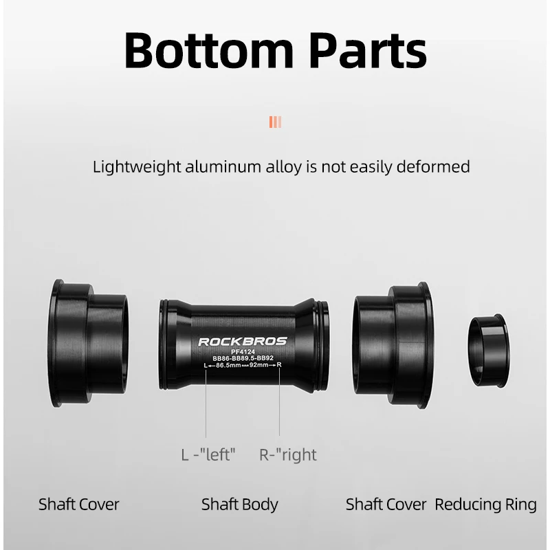 ROCKBROS Press-in Bicycle Bottom Bracket Thread Lock Ceramic Bottom Bracket BB86/90 Washer Five-way 68-73/86.5-92 Bike Parts