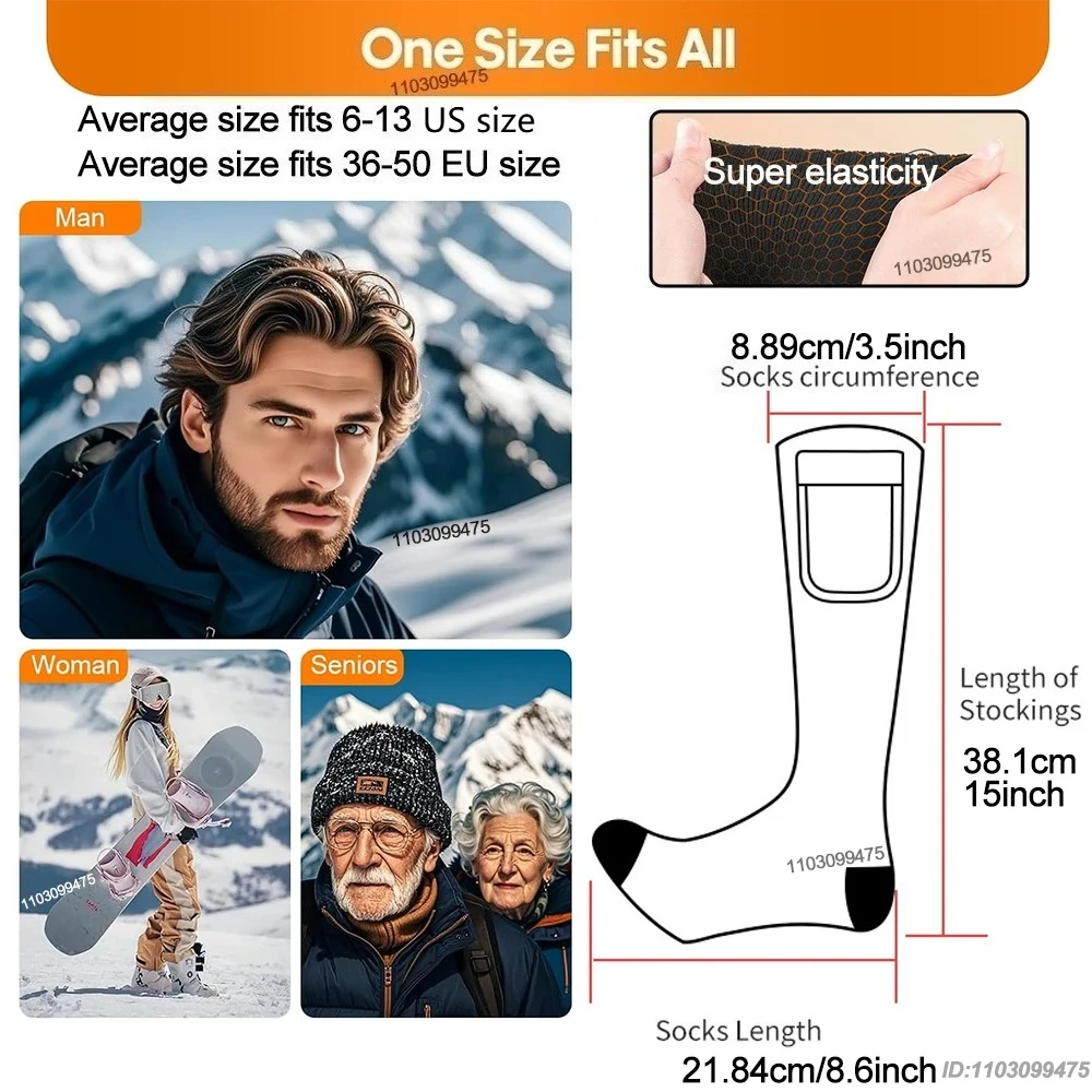 Electric Heated Socks 6000mAh 6