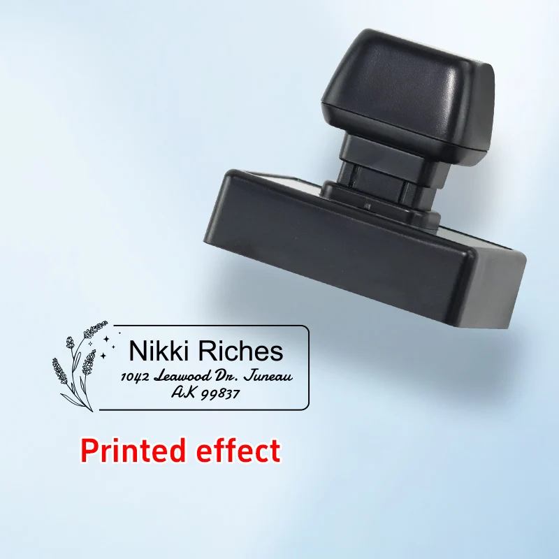 Personalized Custom Stamp for Business - Self Inking Address Stamp for Baptism, Birthday & Badge Packaging for Gift