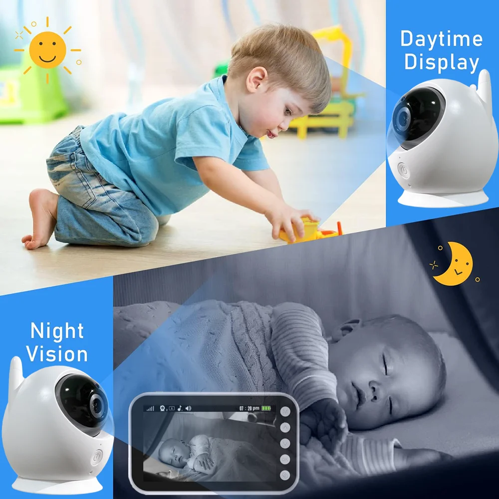 Baby Monitor with Long Battery Life inch Screen Video Baby