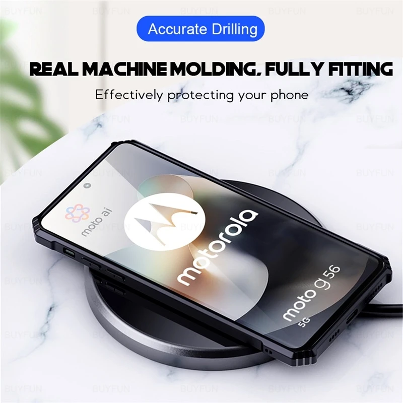 Crystal Clear Acrylic Protective Case with Magnetic Ring Stand and Rubber Armor