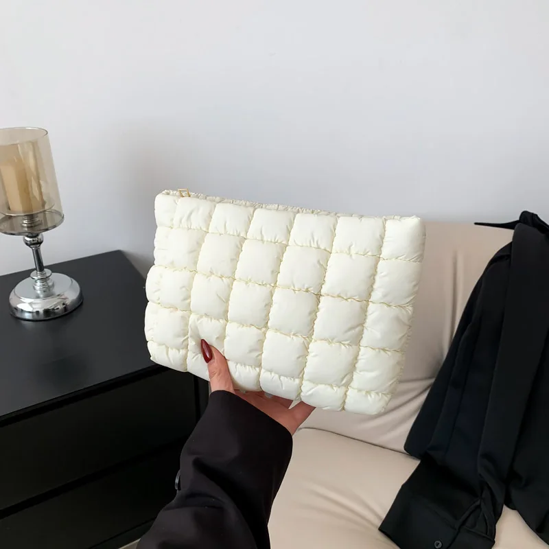 Wholesale Women Cosmetic Quilted Bag Square Makeup Storage Clutch Bags Simple Girl Lipstick Toiletry Organizer Small Handbag 2