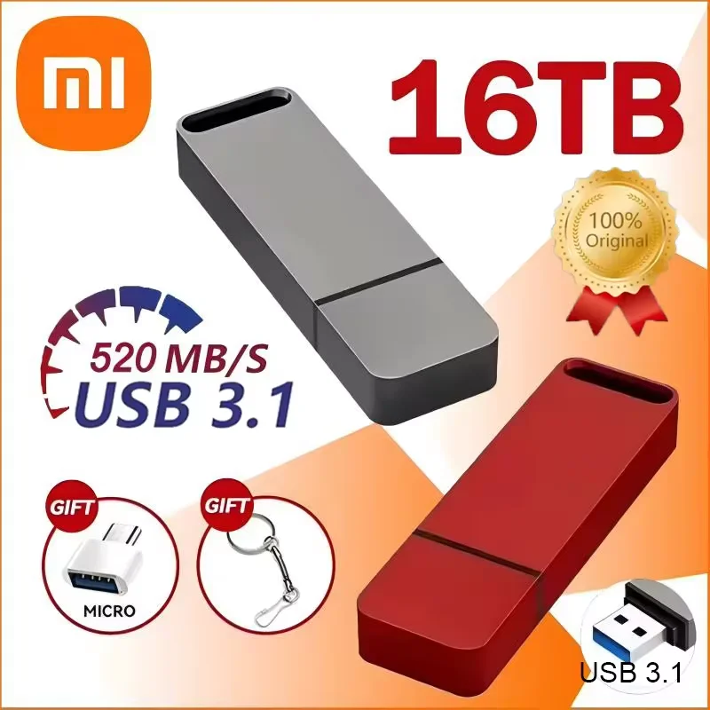 Flash Drive 16TB USB 3.1 Type-C for Xiaomi Computer Storage Devices