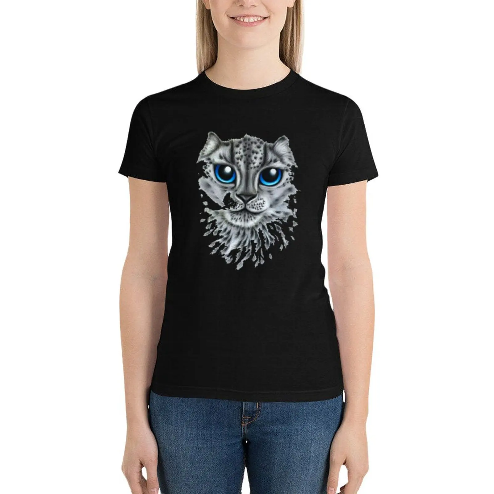 Tiger eyes T-Shirt Short sleeve tee Female clothing female Women's t-shirt