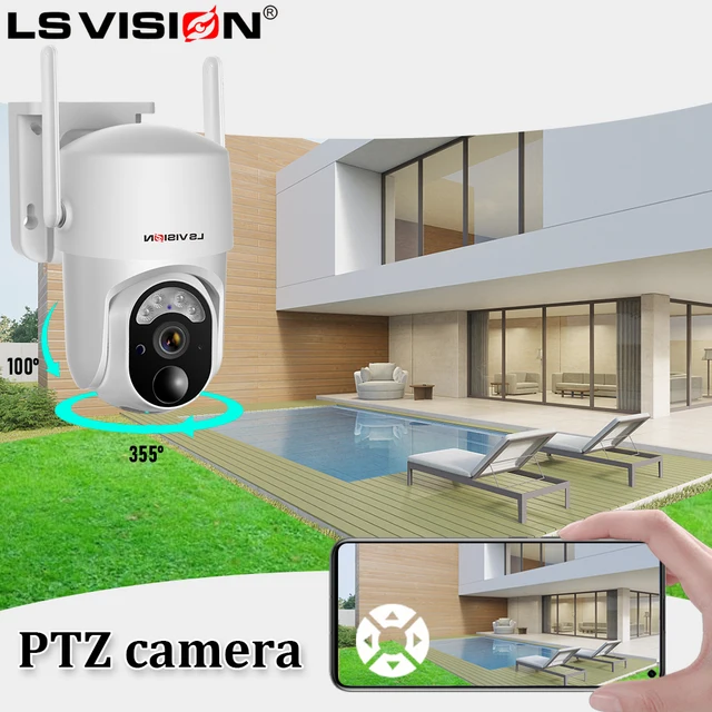 LS VISION 4MP Solar Monitor Camera Outdoor Night Vision Color Camera PIR Detection Solar Wireless Security CameraWi-Fi/4G Cam 5
