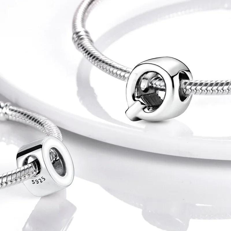 Silver 925 26 Letter A-Z Alphabet Charm Fine Beads Fit Original Charms Silver Bracelet DIY Fine Jewelry for Women Gifts Making 3
