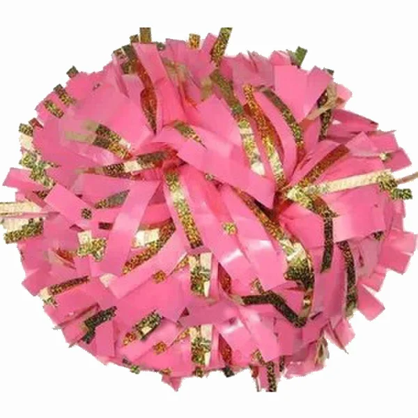 Cheerleader Pompons with Laser Wire, Be Shine and Gold, 6 " Sports Pompoms Supplies, Color Can Free Combination, 10Pcs