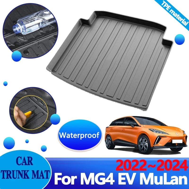 

Car Trunk Floor Mats for MG4 EV 2023 Accessories MG MULAN EH32 2022 2024 Liner Waterproof Tray Carpet Storage Pad TPE Material