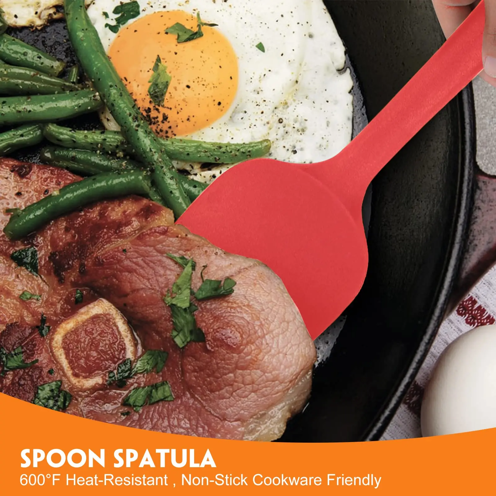 6Pcs Silicone Kitchen Utensils Set Spatula Set Non-Stick Cream Spatula Scraper Spoon Oil Brush Heat Resistant Cooking Tool Set