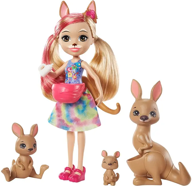 Enchantimals Sunny Savanna Doll Ofelia Ostrich Kamilla Kangaroo Royap Deanna Dragon Family Brystal Bunny Playset Doll Girl Gift 6