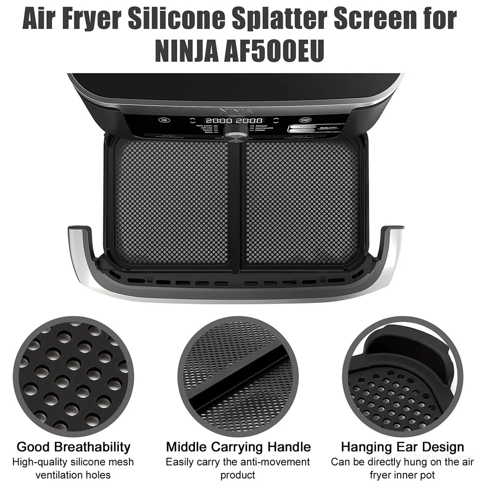 Air Fryer Accessories Air Fryer Anti Splash Accessories Only For Ninja Foodi AF500EU Reusable Silicone Prevents Splash Grease Against Baking Tools
