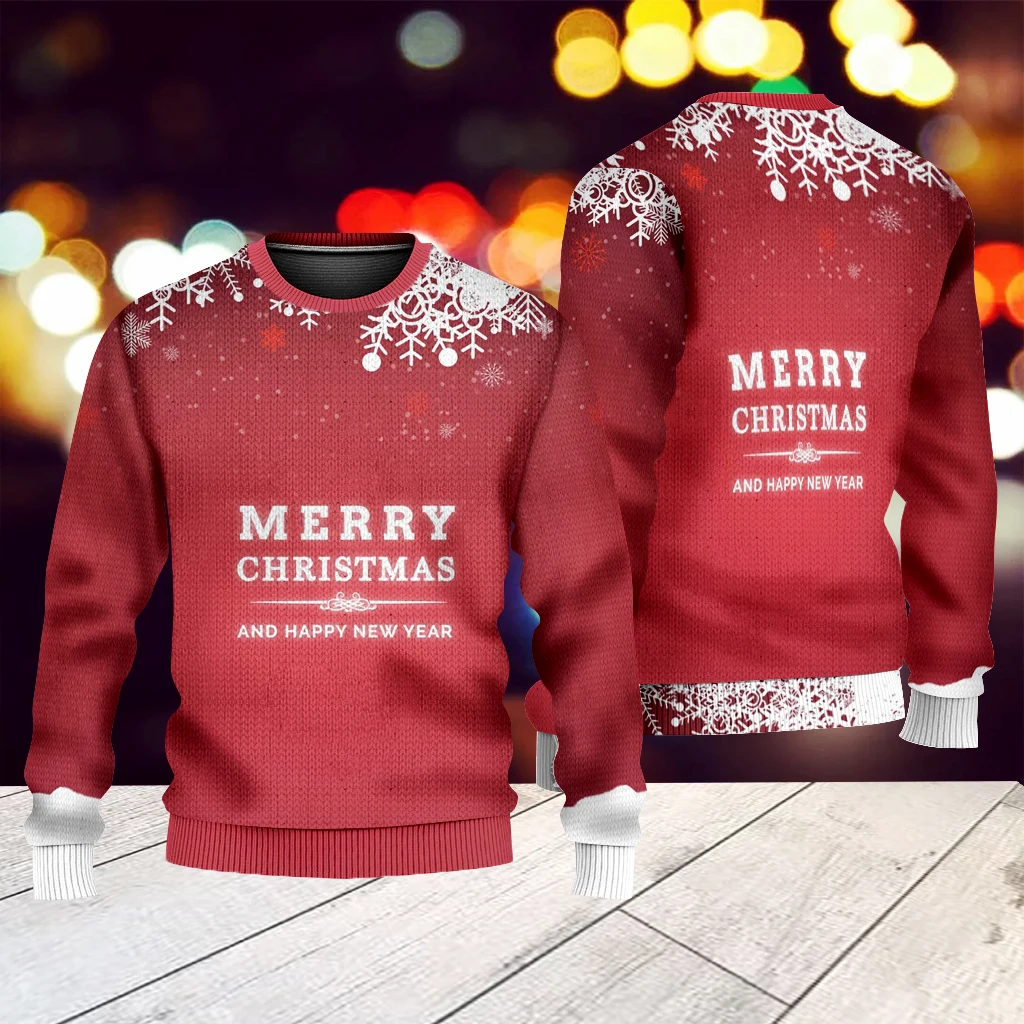 Suéter navideño divertido y lindo personalizado de venta caliente 2023 Suéter navideño de Halloween con estampado 3D para mujer de primavera y otoño