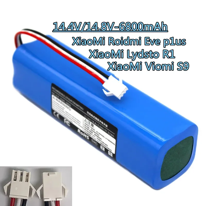 For Roidmi Eve Plus Rechargeable Battery Pack 12.8V 6800mAh Rechargeable Lithium Battery Pack For replacement And Repair Rechargeable Battery Battery Replacement