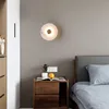 Natural Stone LED Wall Lamp Gold Copper Round Marble Sconce Home Deco For Aisle Foyer TV Background Bedside Shop Office Lighting 4