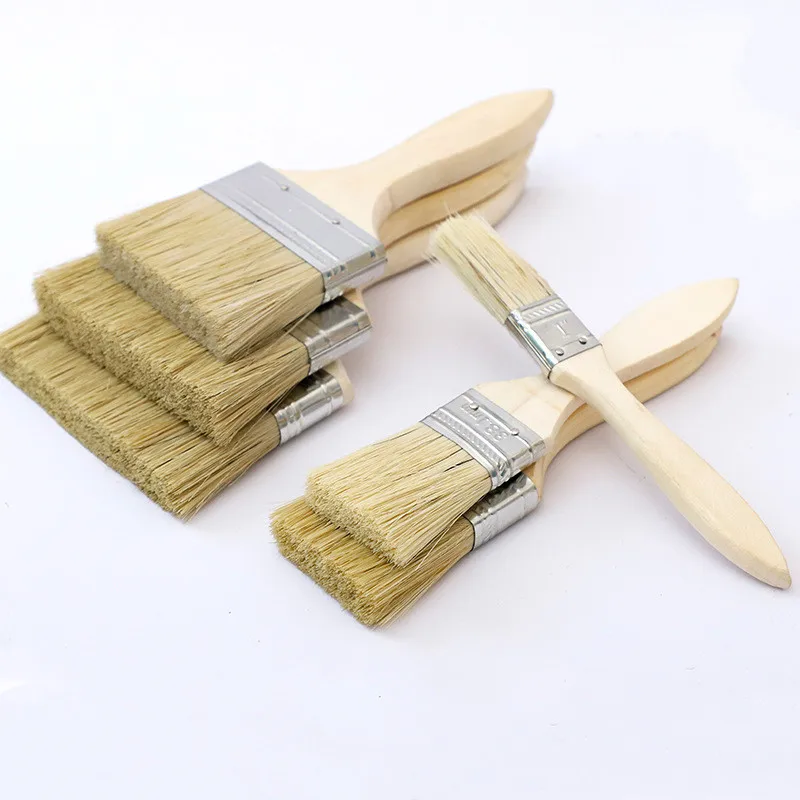 Paint Brush Wooden Handle BBQ Brush 5Pcs 1/2/4/6 Inch for Wall and Furniture Paint Tool Painting Brushes Set Artist Brushe