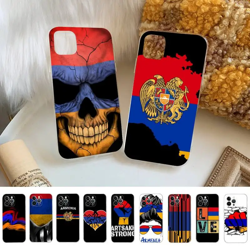 

Armenia Armenian Flag Phone Case For iPhone 14 11 12 13 Mini Pro XS Max Cover 6 7 8 Plus X XR SE 2020 Funda Shell