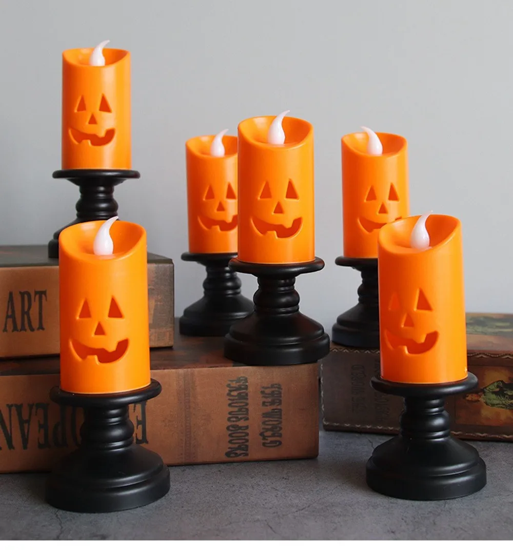 

Halloween LED Candle Lights, Pumpkin Candlestick Lamp, Scery Spider, Happy Carnival Party Decoration, Horror Props, 2022