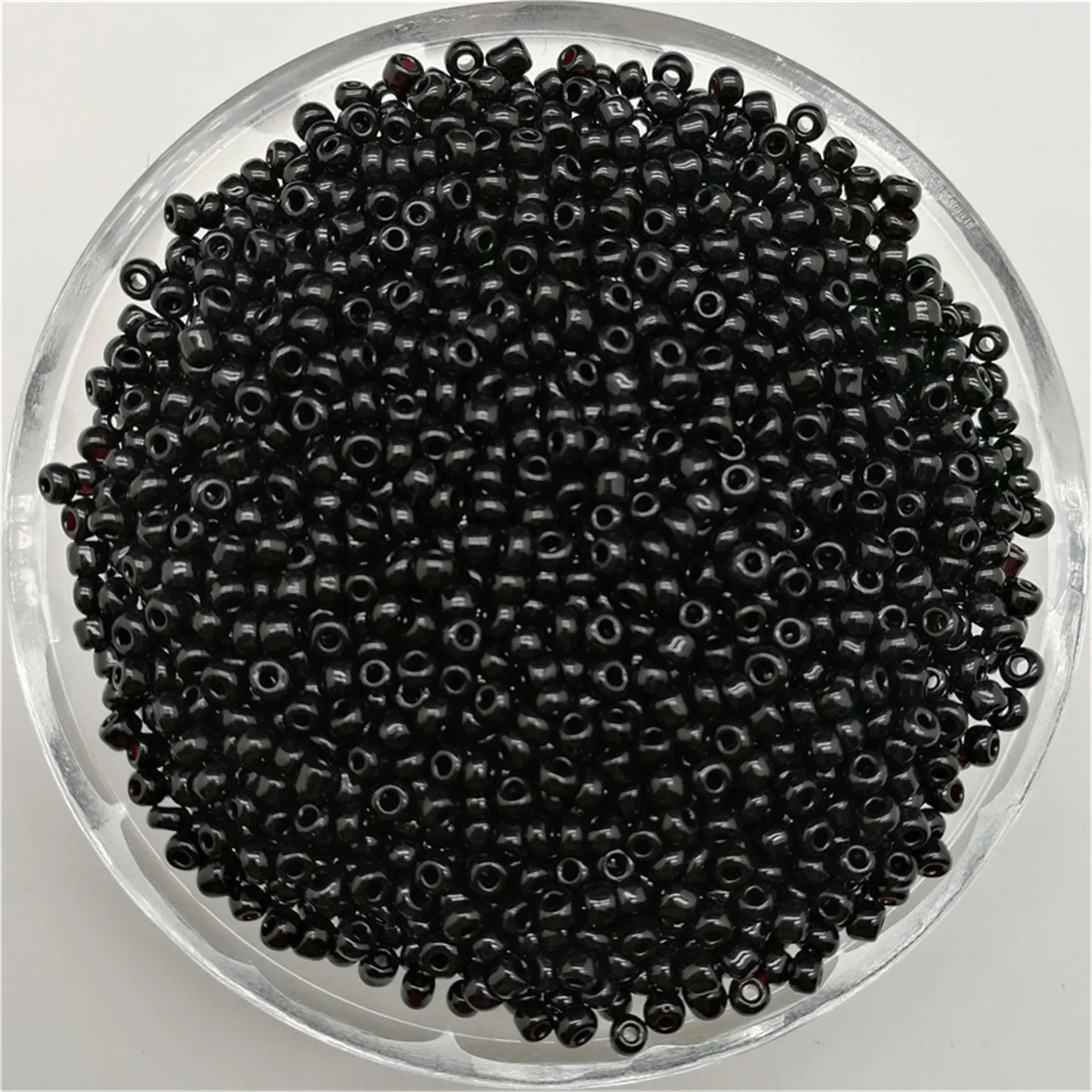 Graine de verre tchèque noir, perles d'espacement amples, pour la fabrication de bijoux, bricolage, 2 / 3/4mm, A13