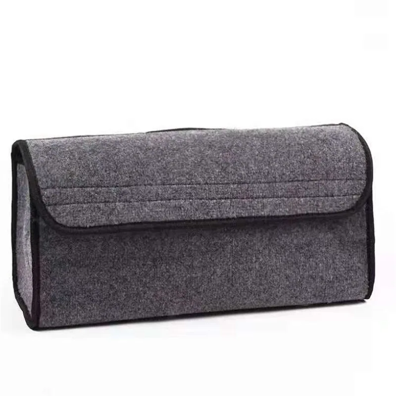Car Storage Travel Bag Soft Wool Felt Trunk Organizer Storage Box Multi-Pocket Organizer Bag