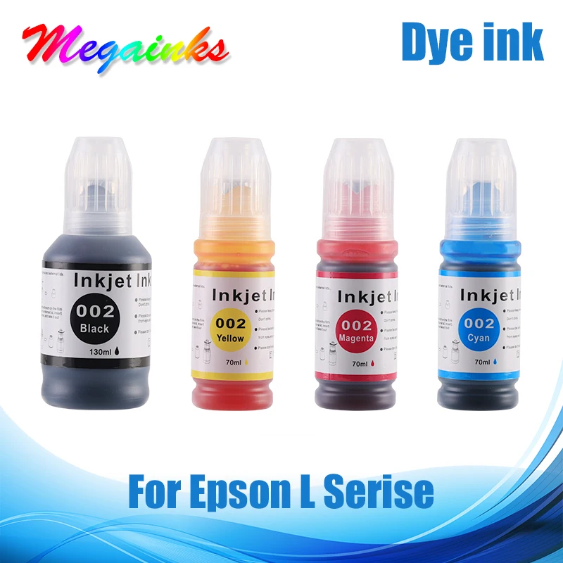 4PCS Refill Dye Ink For Epson Eco Tank L4153 L4151 L4169 L4158 L4168 L6168 L6178 L6198 L4156 L6166 L6176 L4165 Desktop Printer
