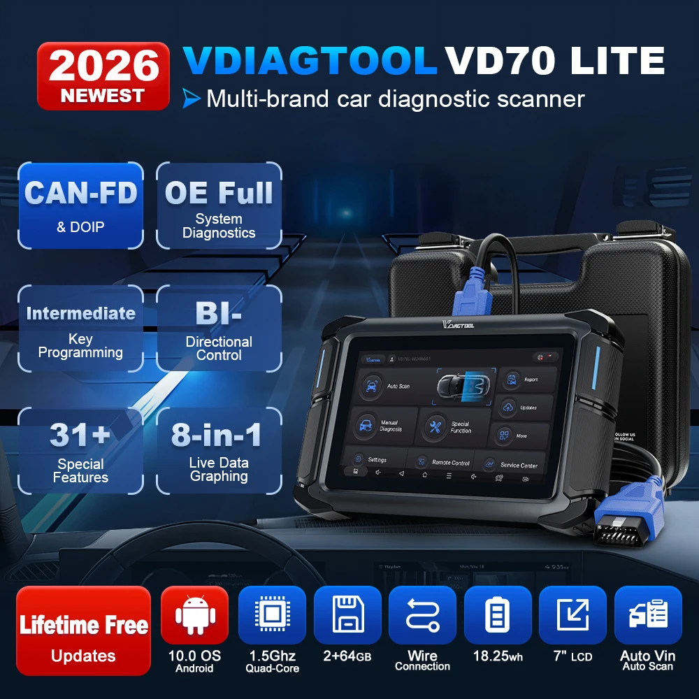 lifetime free update vdiagtool vd70lite automotive scanner aii systems car diagnostic 31 reset fca bidirectional obd2 scanner Lifetime Free Update VDIAGTOOL VD70Lite Automotive Scanner AII Systems Car Diagnostic 31 Reset FCA Bidirectional OBD2 Scanner 2