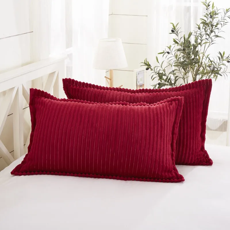 

1/2pcs Autumn Thicken Coral Fleece Pillowcases Solid Color Flannel Pillow Case Sofa and Comformatable Pillowcases 48x74cm