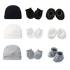 Baby Hats Cotton White Soft Cap Fitted Infants Boys Girls Hats Child Beanie Newborn Photography Props Accessories Kid Clothing 2