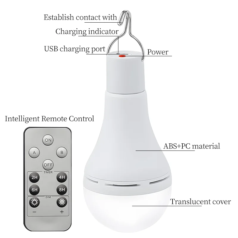 USB Rechargeable Solar LED Lamp 4