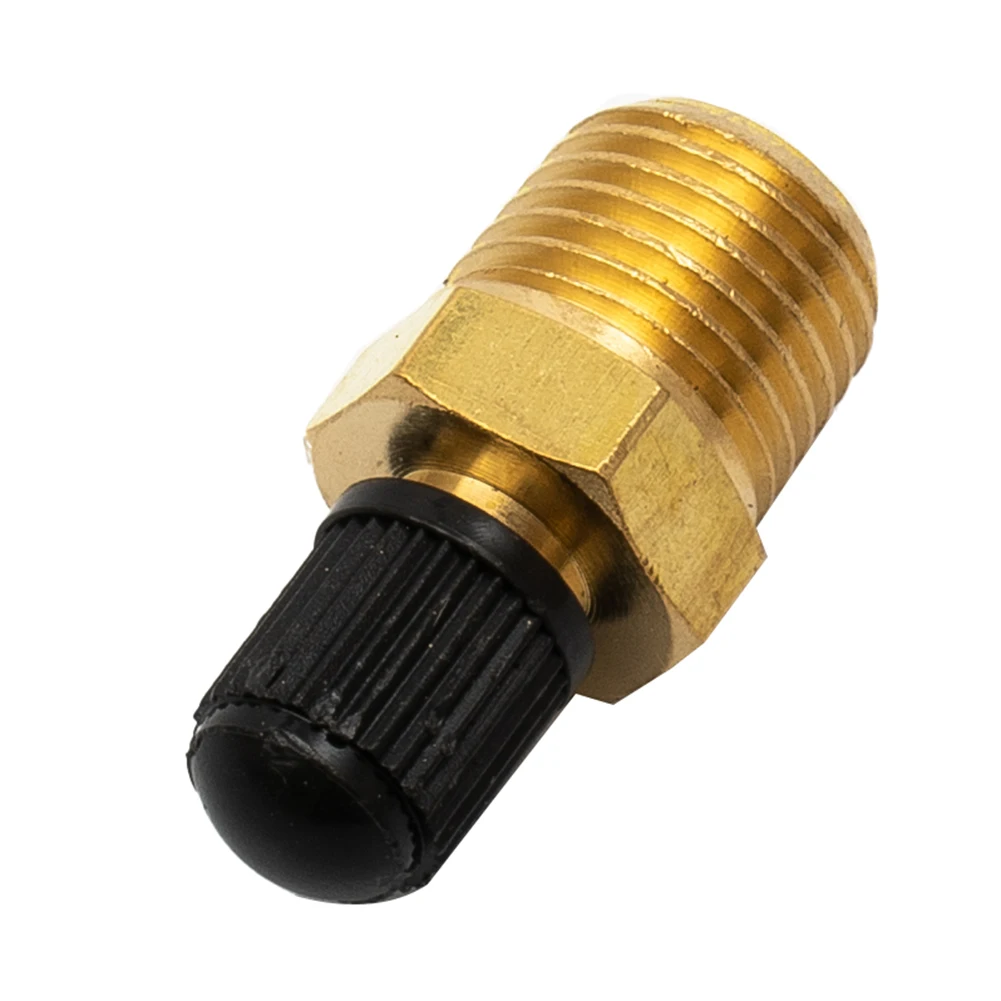 1-pc New 1/4 Inch NPT Solid Nickel Plated Brass Air Compressor Tank Fill Valve 0.635cm Male NPT Standard Thread Core Fill Valve