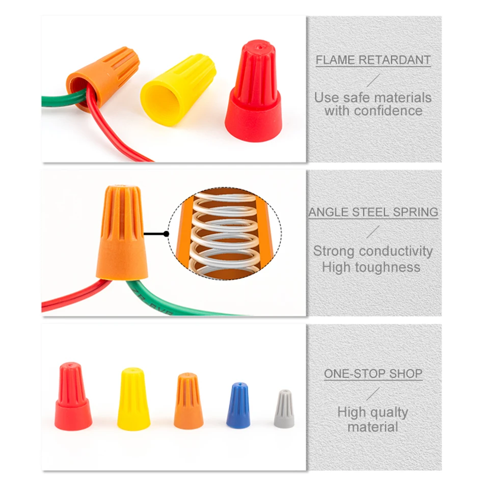 40-220 Pezzi, Tappo A Molla Con Connettore Rapido, Connettore Per Cavo, Terminali A Crimpare, Cavo Girevole Con Giunzione Per Inserto Elettrico Isolato - Foto 5