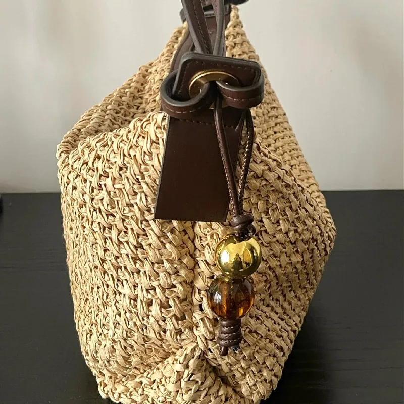 Woven Summer Fashion Straw Bag Beach Holiday Crossbody Bag Shopping Large Capacity Shoulder Handbag Messenger Ladies Women