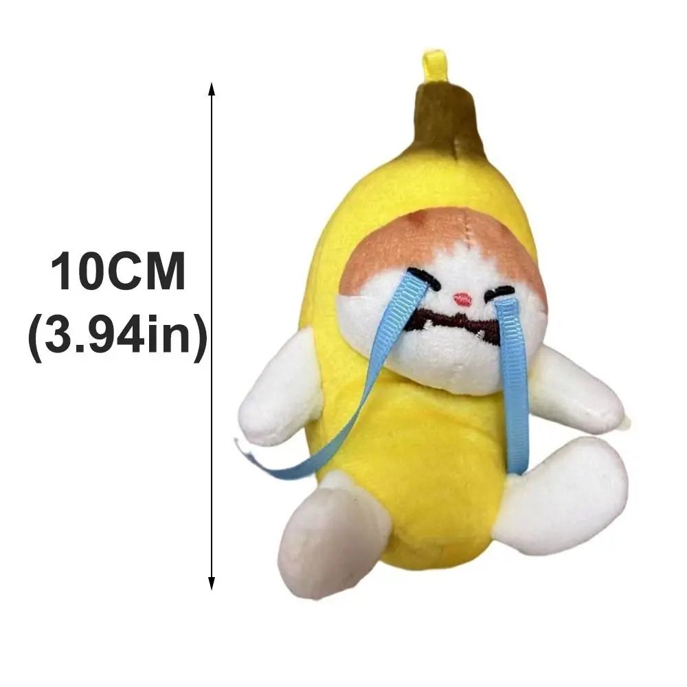Creative with Cry Sound Banana Cat Voice Keychain Plush Banana Cat Doll Banana Key Chain Funny Funny Toys