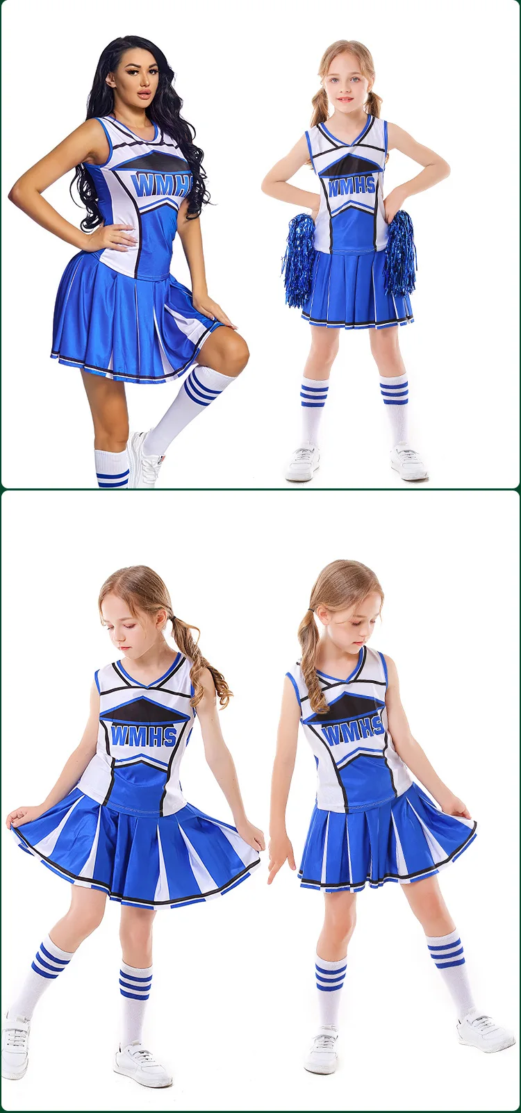 Girls Creepy Zombie Cheerleader Halloween Costume