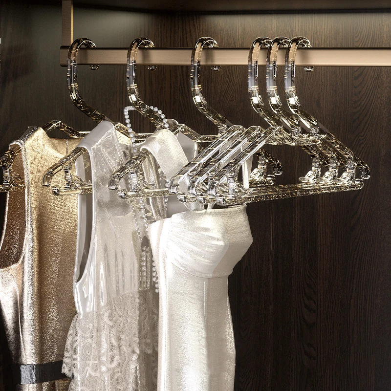 10/20pcs Clear Acrylic Hanger Non-Slip Dressing Saving For Jacket Dresses Crystal Clothes Hanger Closet Organizer Save Space 2