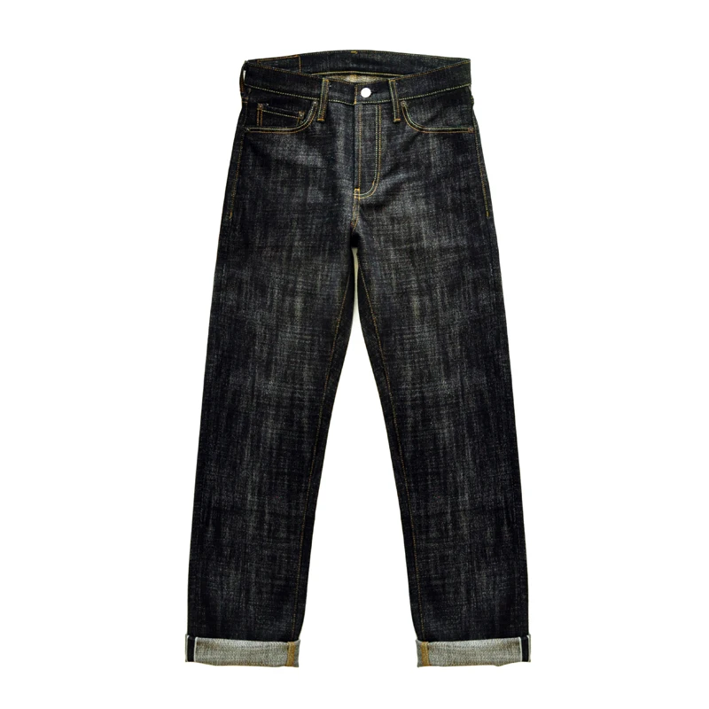 Saucezhan EX316-BO-mountain Jeans for Men Furinkazan Selvedge Raw Denim Jeans STRAIGHT Fit 16.8 OZ Silver-plated Buttons 5