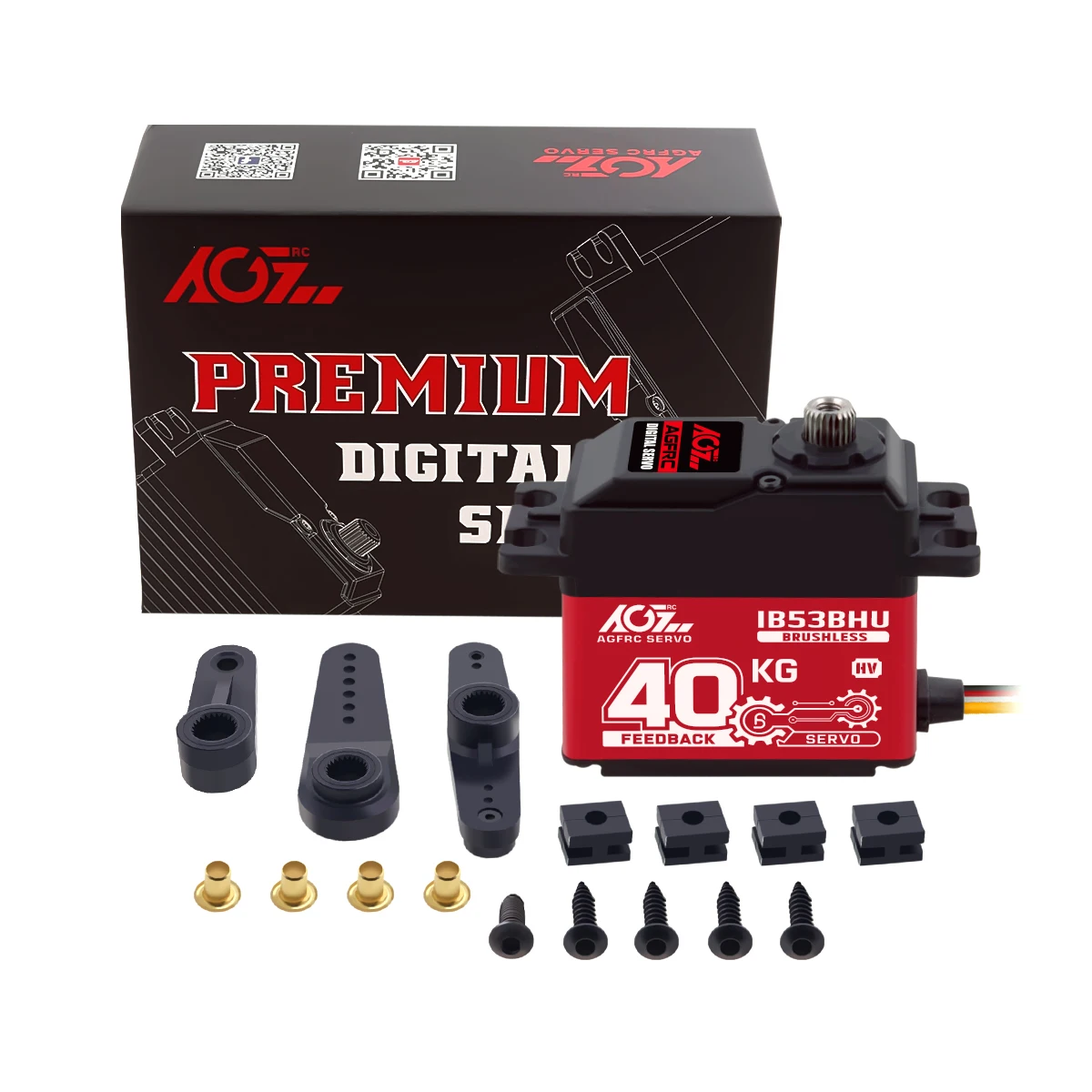 Agfrc ib53bhu Positions rückkopplung servo 40kg programmier bares Voll metall getriebe mit hohem Drehmoment Standard-Digital lenk motor RC-Servo – Detail 5