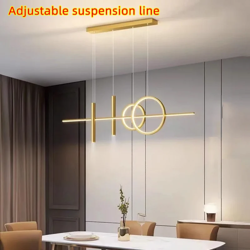 Modern Dining Room Pendant Light LED Smart Remote Control Dining Table Hanging Lamp Luxury Lustre Home Indoor Decor Chandelier 6