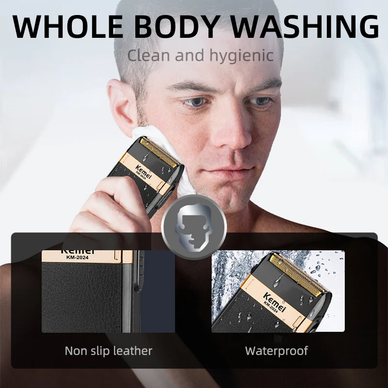 Kemei Electric Shaver for Men Twin Blade Waterproof Reciprocating Cordless Razor USB Rechargeable Shaving Machine Barber Trimmer electric shaver electric razor cordless shaver