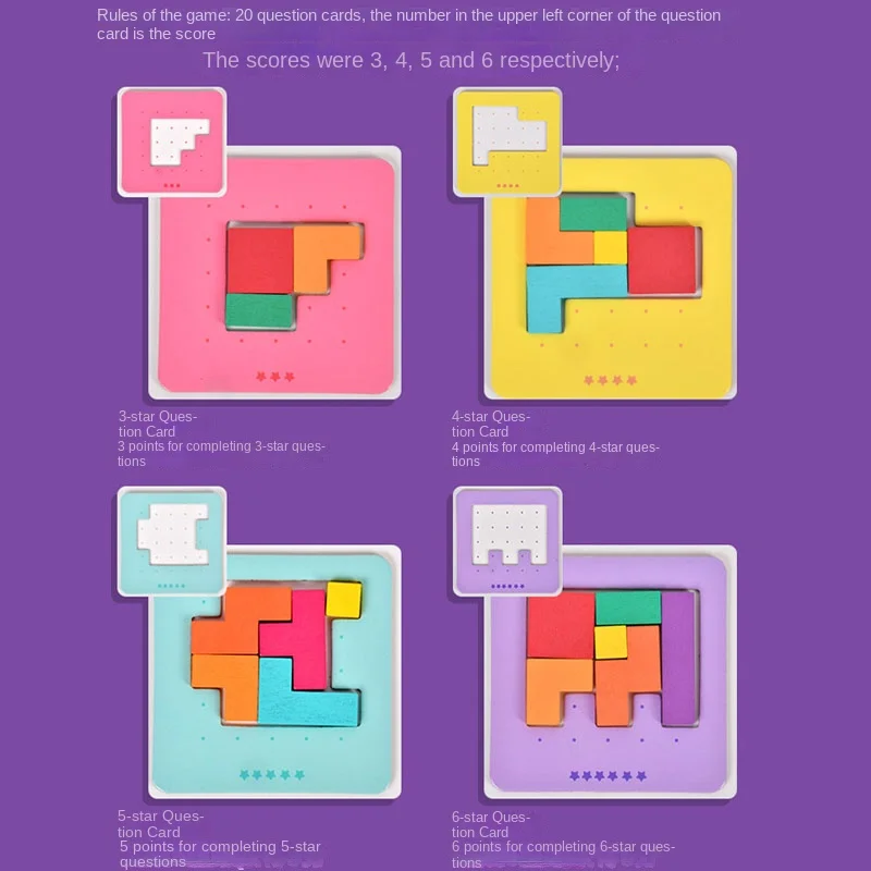 Montessori Desktop Puzzle Toys Kids Battle Table Game Tangram Math Toys Building Blocks Board Color Shape Training for Kids Gift 2