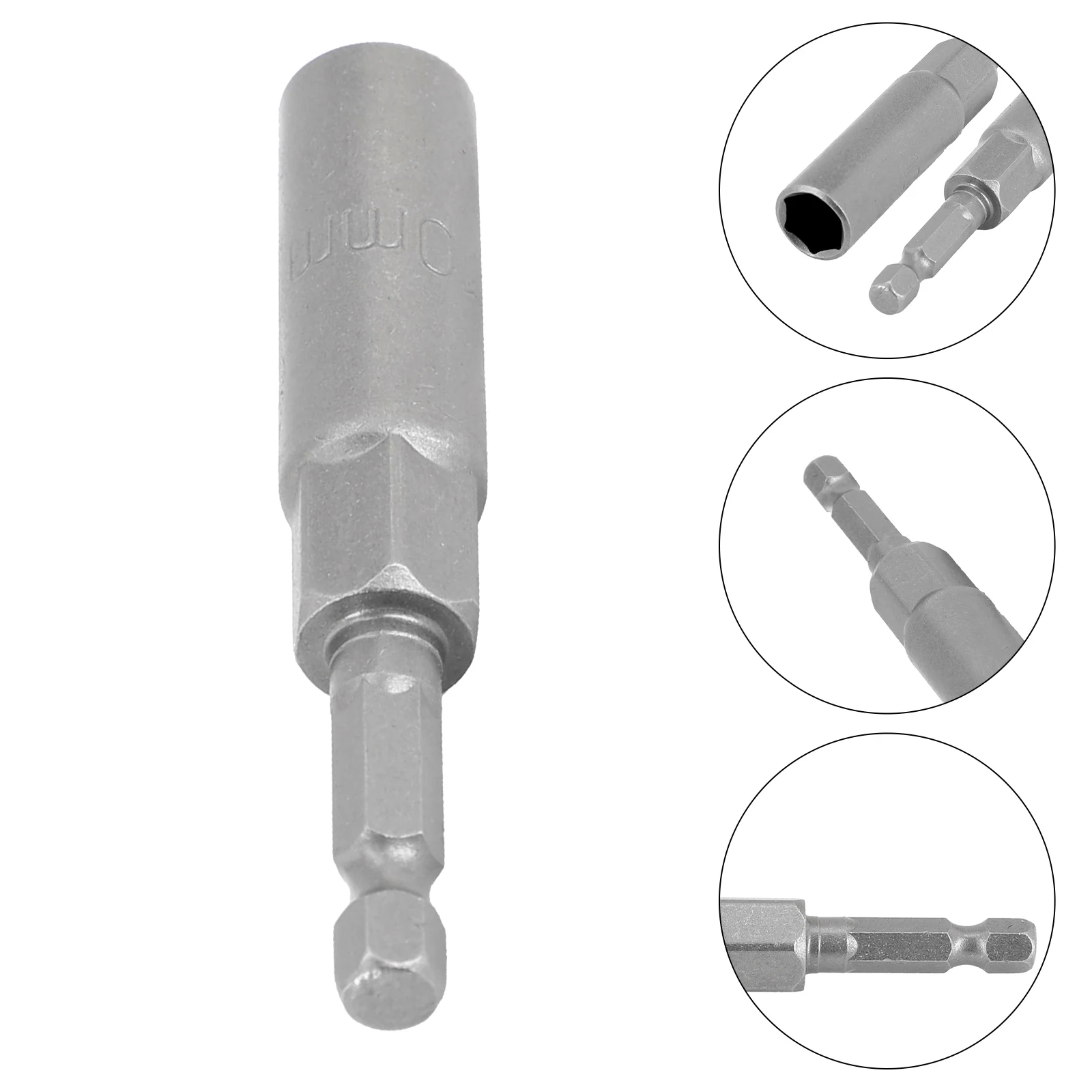 1Pc 80/150mm 1/4inch Hex Socket Nut Driver Magnetic Socket 5.5-19mm For Electric Impact Nut Bolt Screwdriver Drill Bit Removal 5