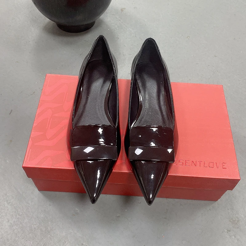 Women's flat shoes new shallow cut pointed single shoe for women