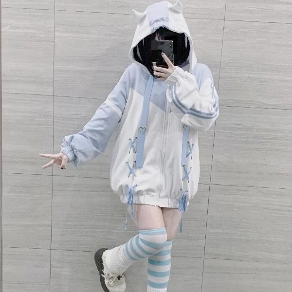 Aesthetics Grunge Hoodies Women 00s Harajuku Kawaii Y2k Fairycore Bandage  Sweatshirt E-girl Goth Streetwear Moletom Vintage Top - Hoodies u0026  Sweatshirts - AliExpress