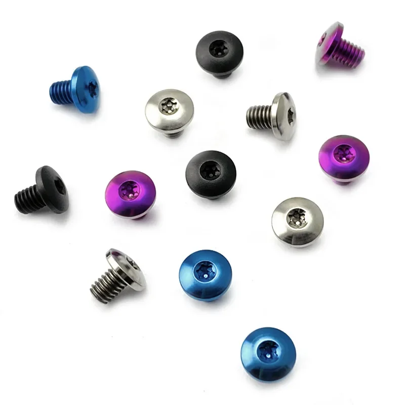 4pieces Blue Titanium Alloy Half Round Head Quincunx Screw M4 Folding Knife Handle Screw DIY Spindle Titanium Alloy Knife