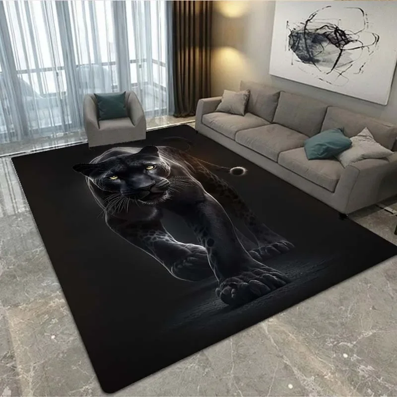 

Black Panther Living Room Carpet Large Area Carpet Animal Lion Tiger Bedroom Home Decor Tribal Bedroom Carpet Decoration