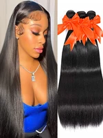 Extensions de cheveux humains lisses en paquets de 12 à 42 pouces, tissage de cheveux naturels noirs bruts 5